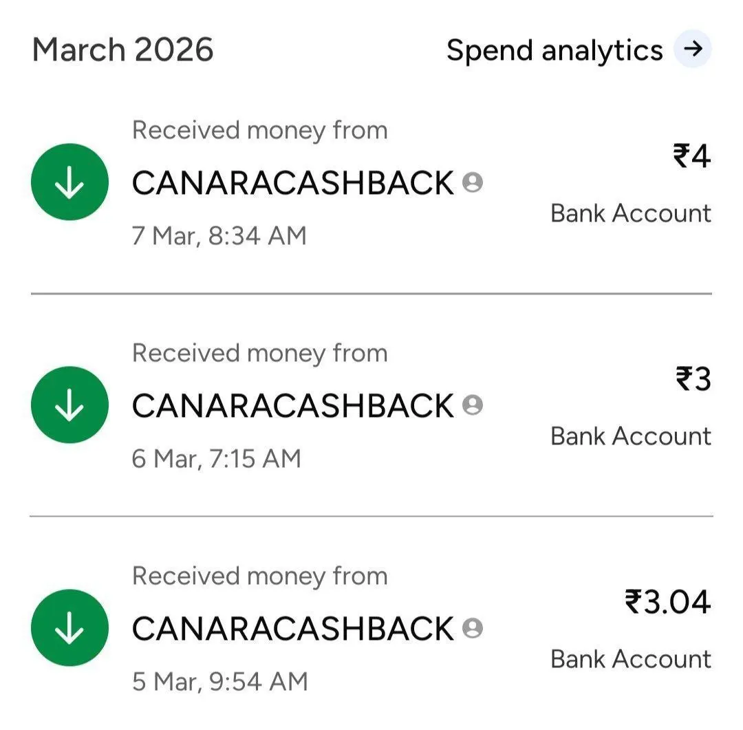 canara aipe cashback offer ₹3 to ₹10 merchant payment reward