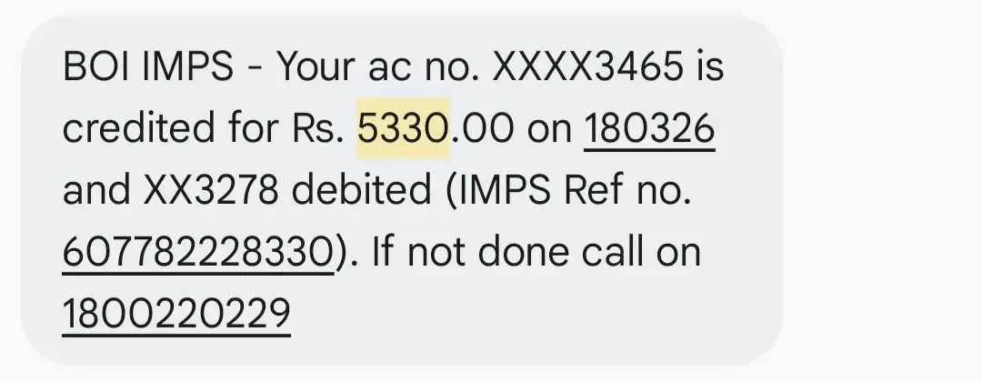 bank payment proof ₹5330 credited imps earning app high payment proof india